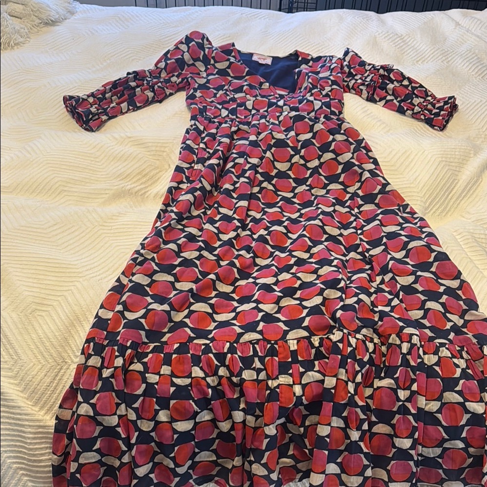 Banjanan Red and Blue Patterned Maxi Dress